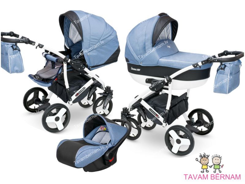 Camarelo Carera new bērnu universālie ratiņi 3in1 col.CAN-6 (denim blue) Camarelo Carera new bērnu universālie ratiņi 3in1 col.CAN-6 (denim blue)